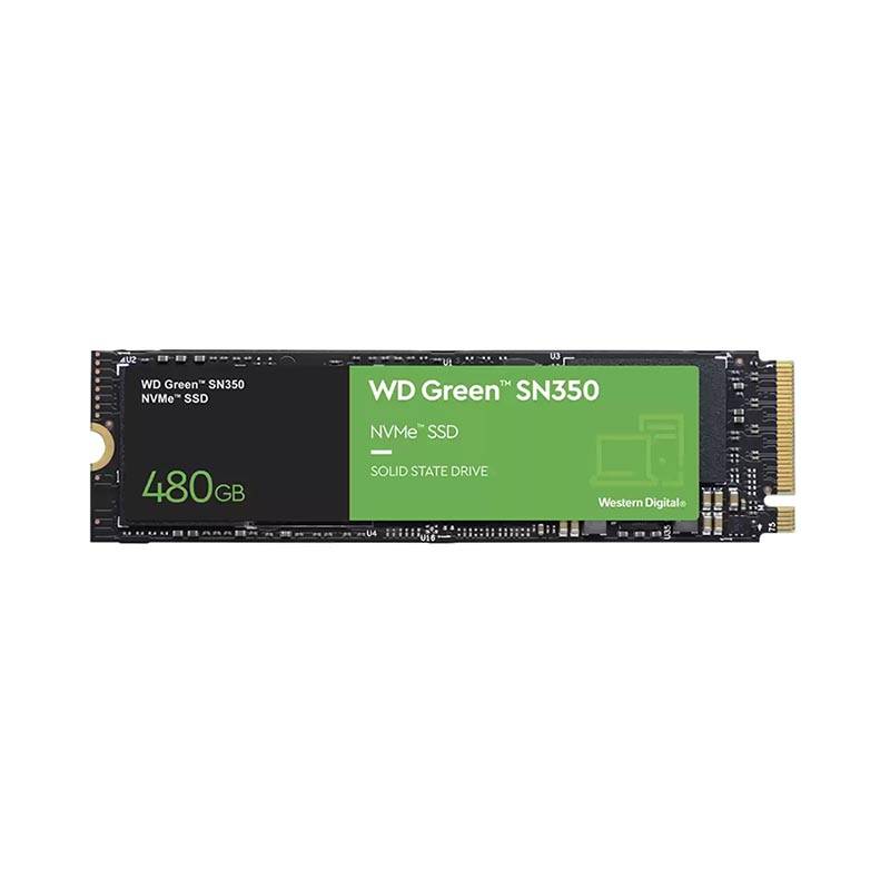 Ổ cứng SSD WD GREEN SSD 480GB / SN350 NVMe / M.2-2280 / PCIe Gen3x4, 8 Gb/s / Read up to 2400MB/s - Write up to 1650MB/s - Up to 250K/17