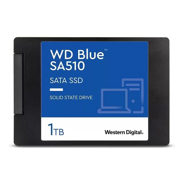 Ổ cứng SSD WD Blue SA510 SATA SSD 1TB / 2.5in 7mm / SATA III / Read up to 560MB/s - Write up to 520MB/s - Up to 90K/82K IOPS (màu xanh Blue) WDS100T3B0A