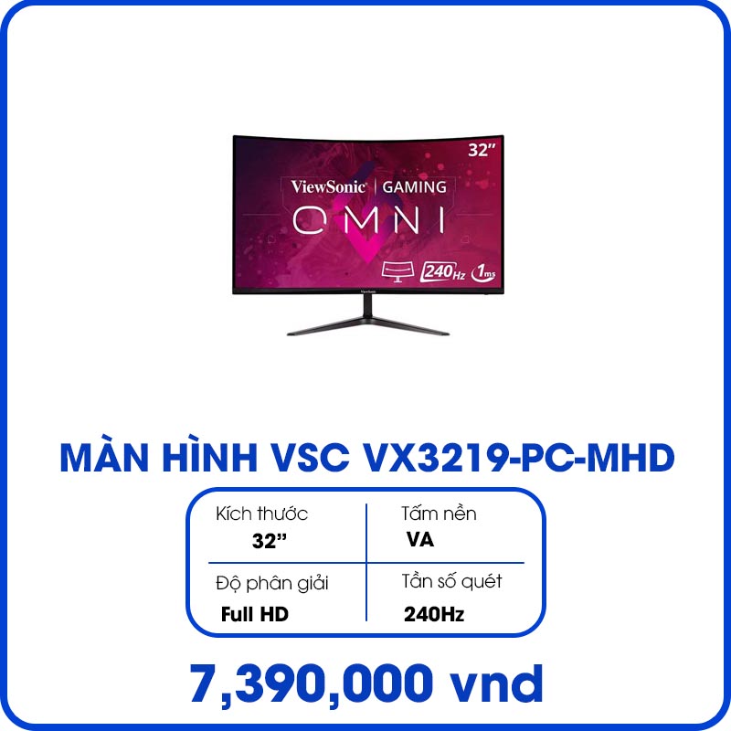 Màn Hình Máy Tính Viewsonic VX3219-PC-MHD (32inch, Full HD, VA, 240Hz, 1ms, 300 cd/㎡, Cong, 1500R)