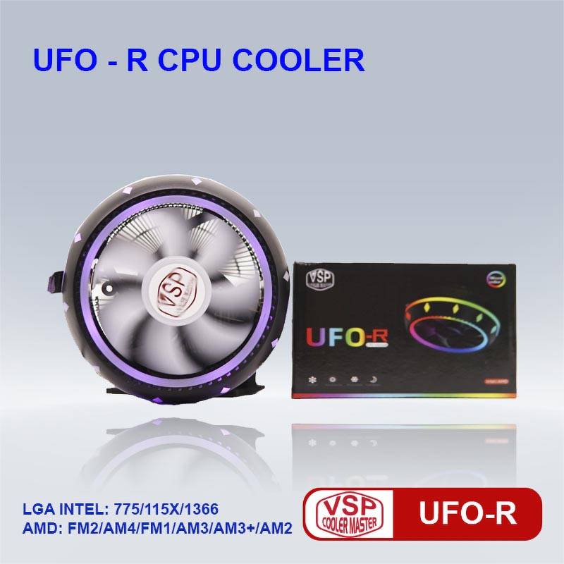 Tản Nhiệt VSP Fan Đa Năng UFO LED RGB