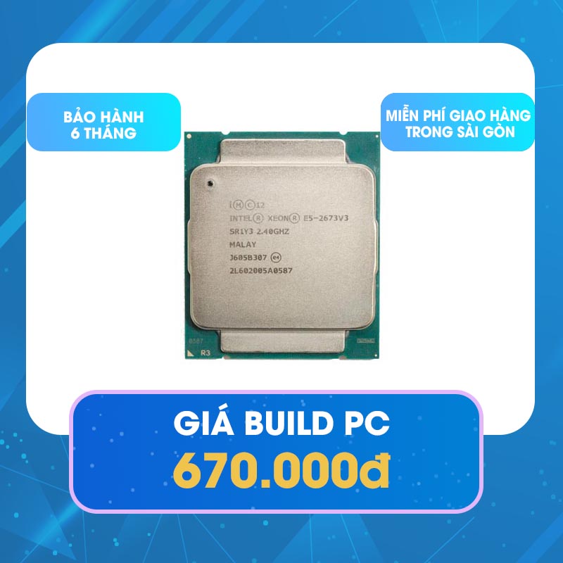 CPU Cũ Intel Xeon E5-2673v3 (3.30 GHz-4.00 GHz, 8 nhân, 16 luồng, LGA 2011)