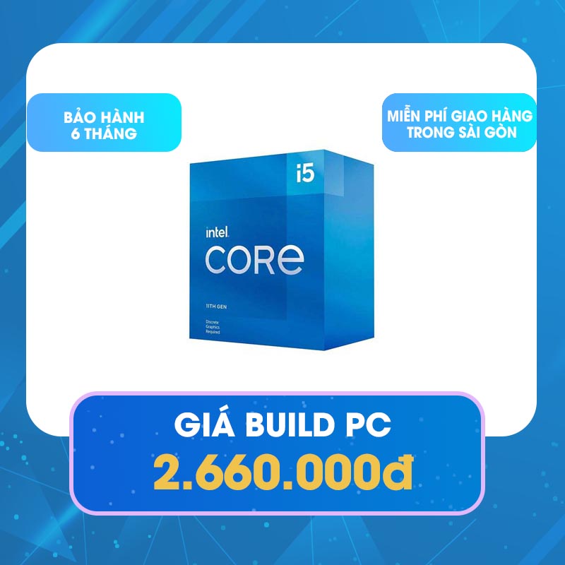 CPU Cũ Intel Core i5 11400F (2.60 GHz up to 4.40 GHz, 6 nhân, 12 luồng, LGA 1200)