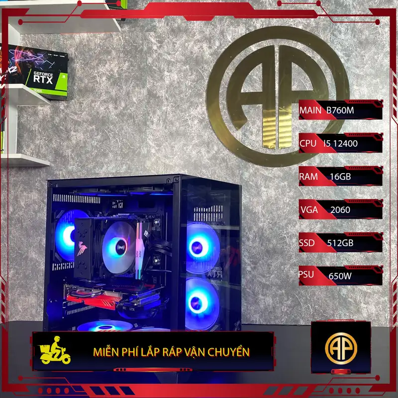 Pc Đồ Hoạ AP Bể Cá B760M I5 12400 32GB RTX 2060 ( Vga 2nd )