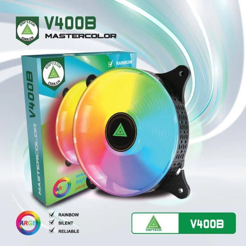 Fan VSP V400B LED ARGB (Đen, Trắng, Hồng, Xanh)
