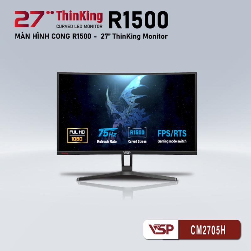 Màn Hình Máy Tính VSP Thinking monitor 27inch - CM2705H (27inch , 75hz, FHD, VA, Màn Cong, R1500)