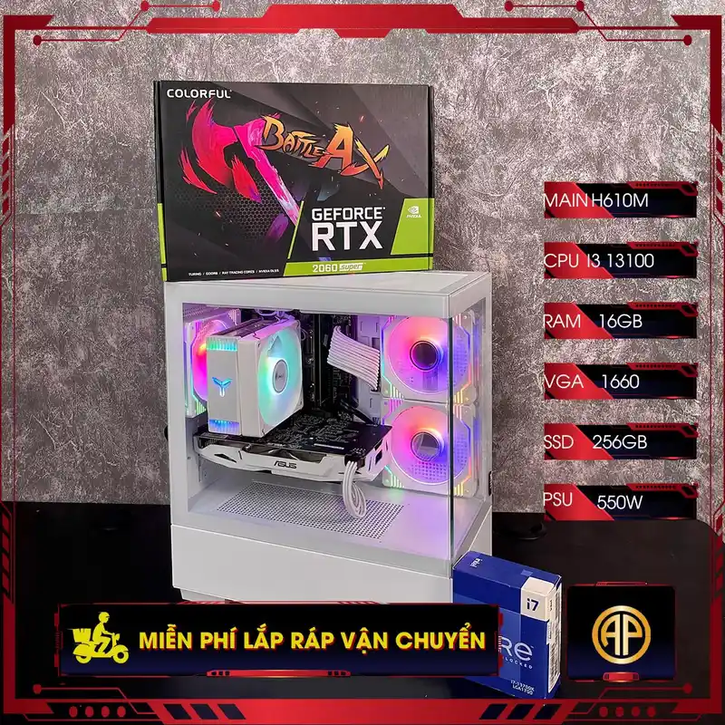 Pc Đồ Hoạ AP Bể Cá H610M I3 13100 16GB GTX 1660 ( Vga 2nd )