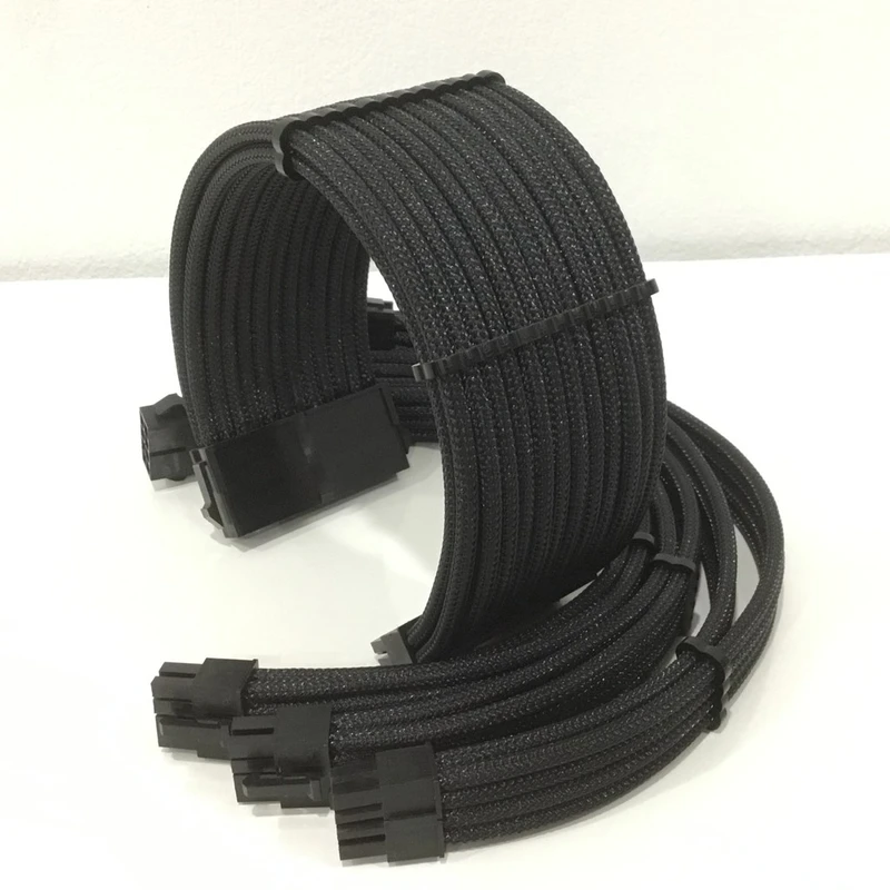 Dây nối dài bọc lưới Đen 24 pin + 8Pin Vga