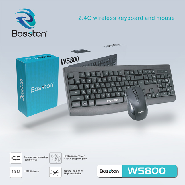 [Xả Hàng] Combo phím chuột không dây wireless Bosston WS800