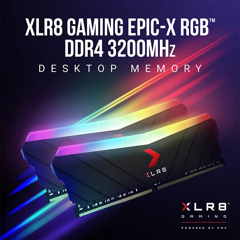 RAM PNY XLR8 DDR4 8GB 3200MHz LONGDIMM BLACK LED RGB MD8GD4320016XRGB
