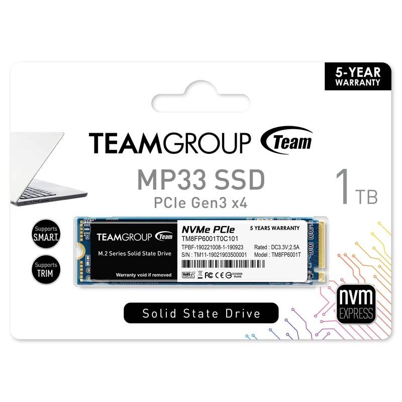 Ổ cứng SSD Team MP33 PCIe Gen3x4 1TB