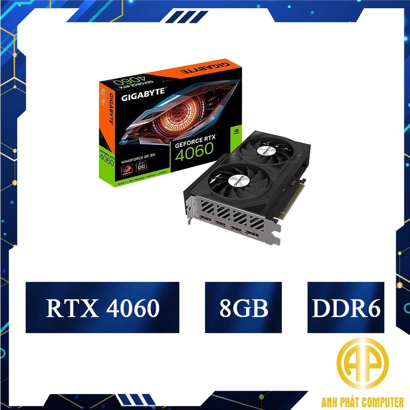 Card Màn Hình GIGABYTE RTX 4060 WINDFORCE OC 8G