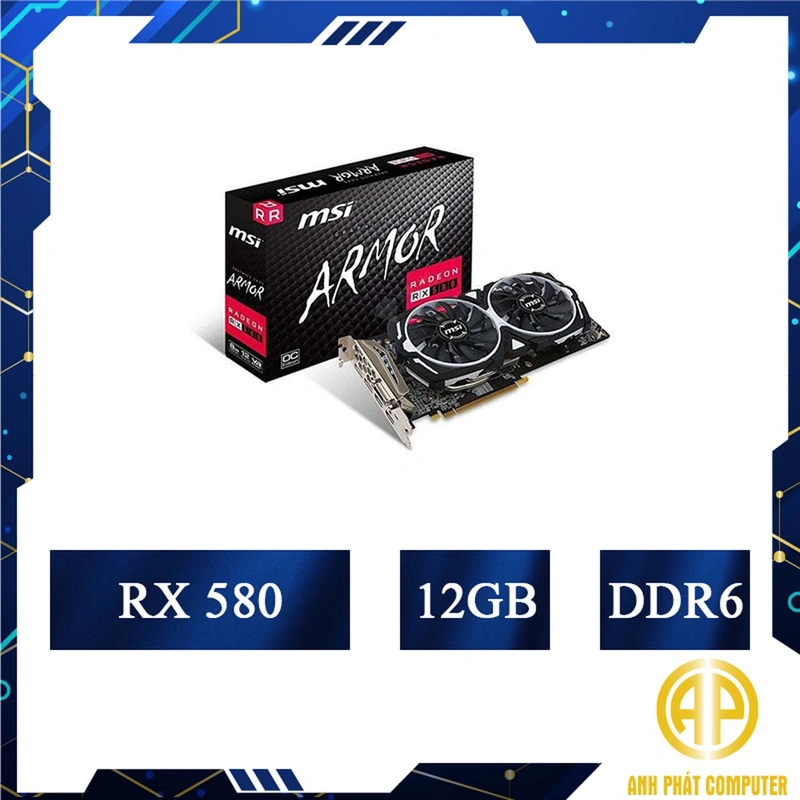 Card màn hình cũ MSI RX 580 Armor 8GB OC