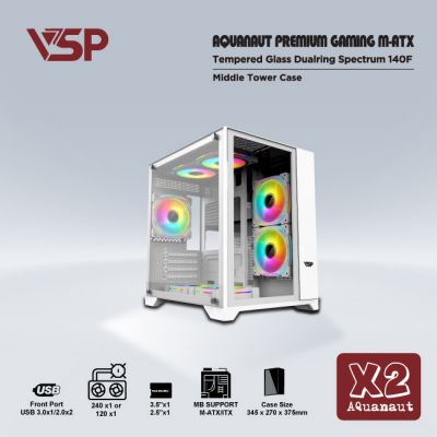 Vỏ Case VSP Aquanaut Pro Gaming X2 Trắng