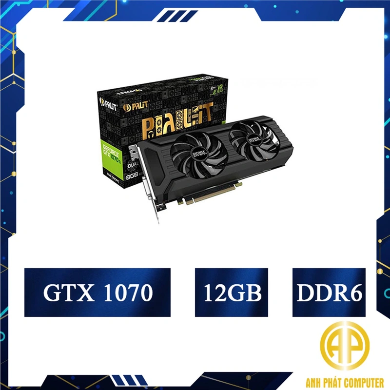 Card màn hình cũ Palit GTX 1070 8GB Dual