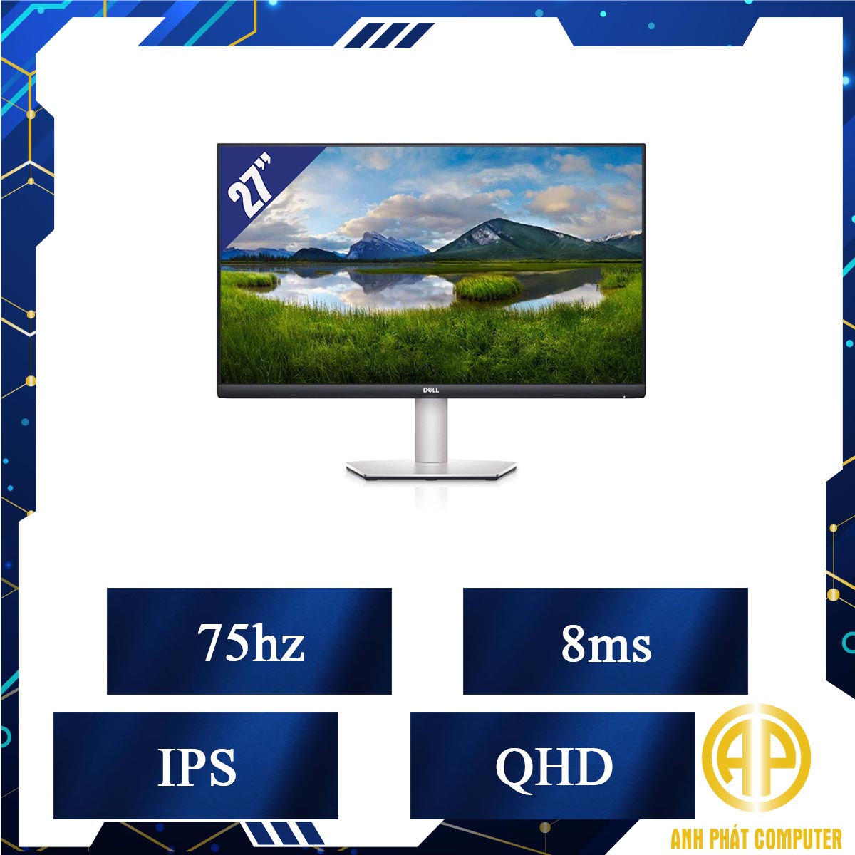 Màn hình máy tính Dell S2721DS (27 inch/QHD/IPS/75Hz/8ms/350 nits/HDMI+DP)