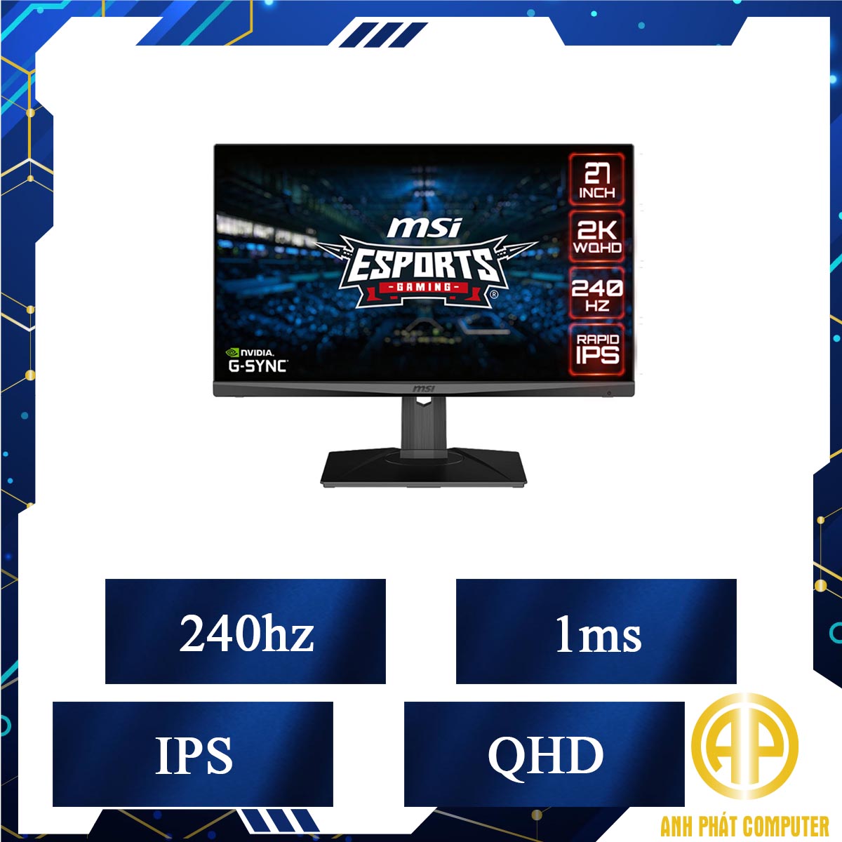 Màn hình máy tính Gaming MSI Optix MAG274QRX (27 inch/WQHD/Rapid IPS/240Hz/1ms)