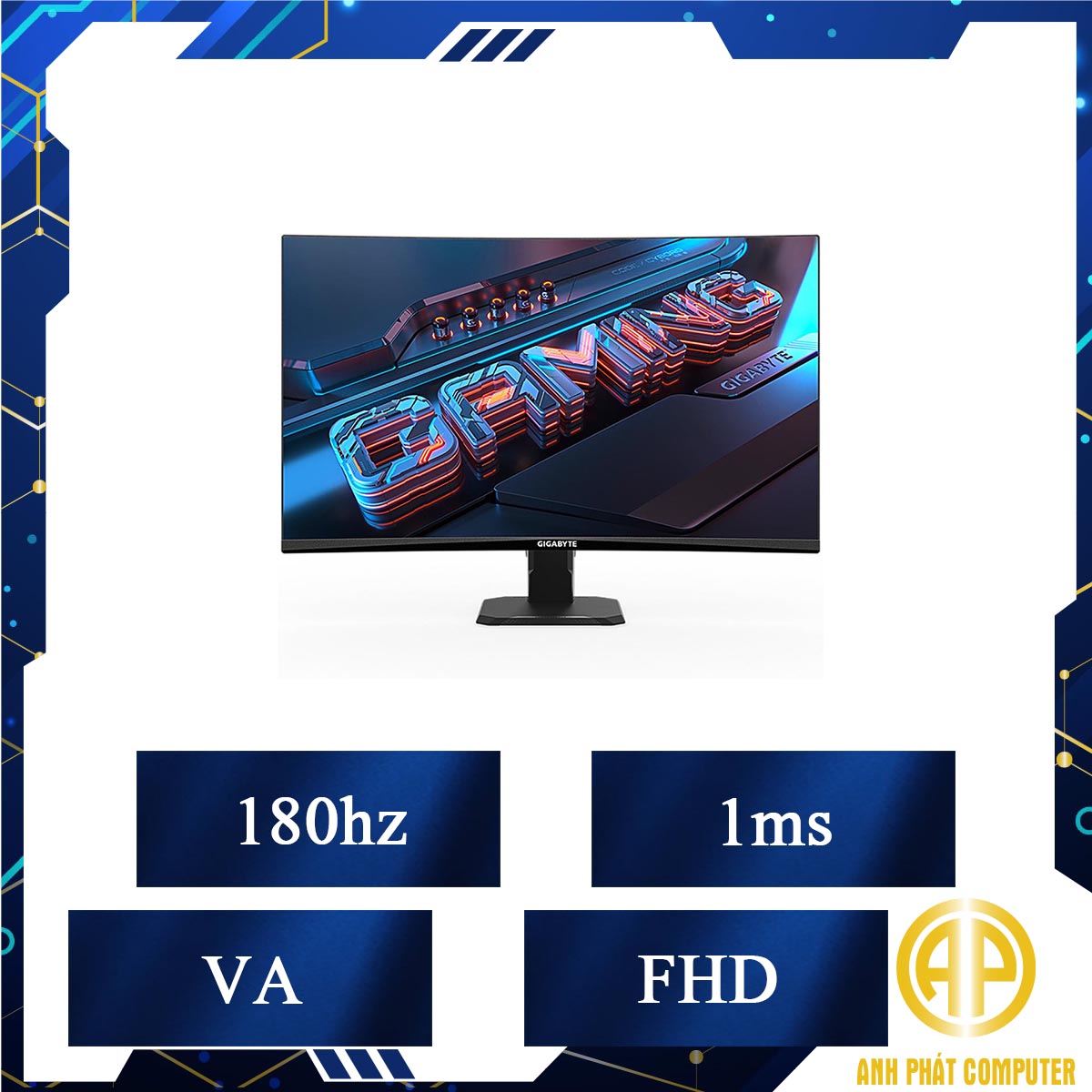 Màn hình máy tính Gaming Gigabyte GS27FC (27 inch/FHD/VA/180Hz/1ms/Cong)
