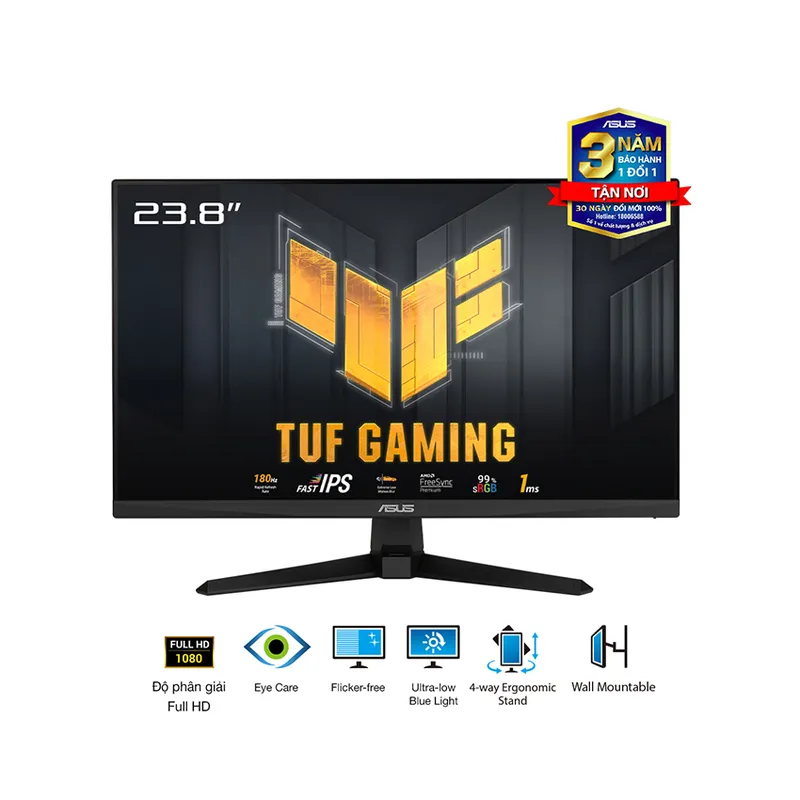 Màn Hình Máy Tính Gaming ASUS TUF VG249Q3A (23.8 inch/FHD/Fast IPS/180Hz/1ms)