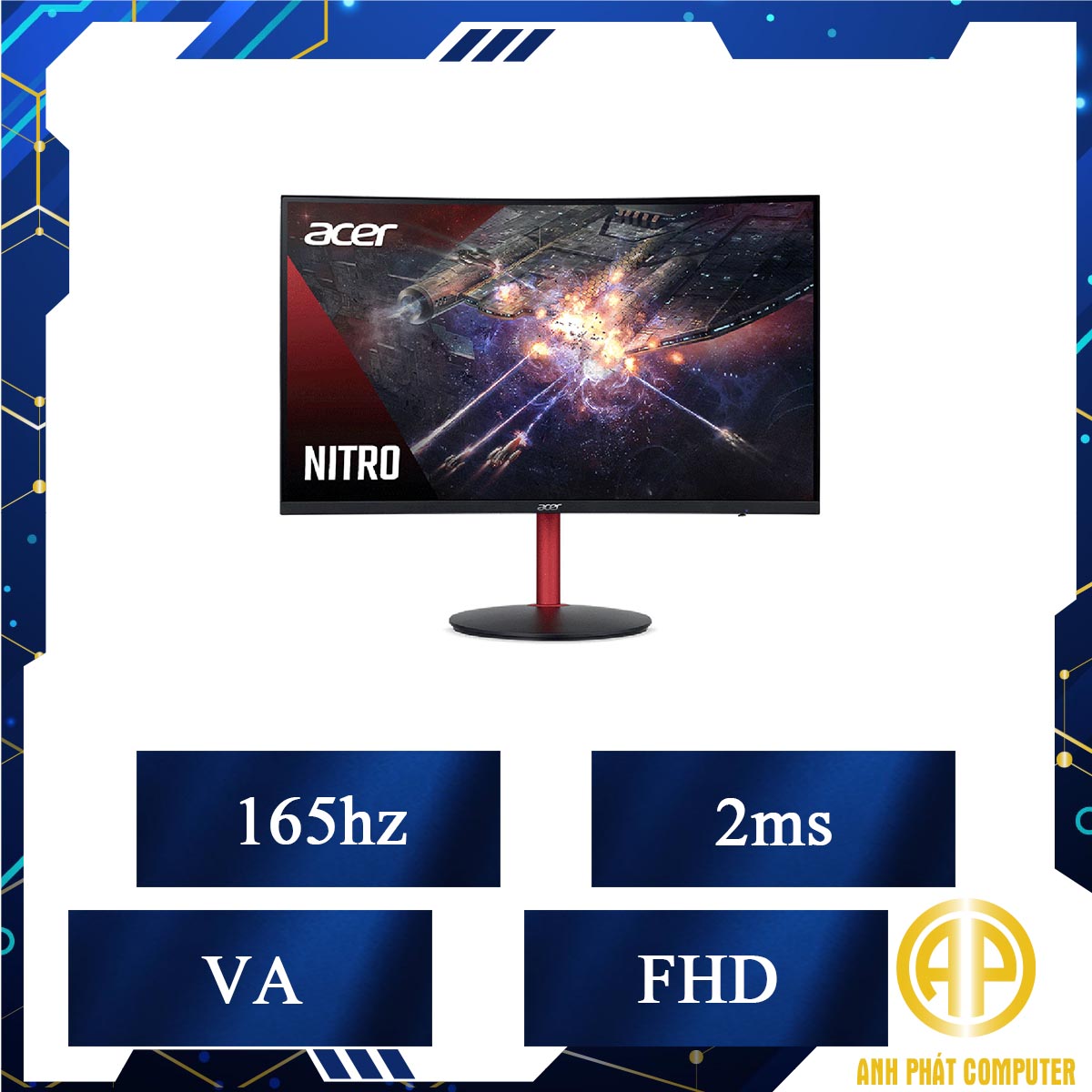 Màn hình máy tính Acer XZ272S (27inch/FHD/VA/165Hz/2ms/400nits/HDMI+DP+Audio/Freesync/Loa)