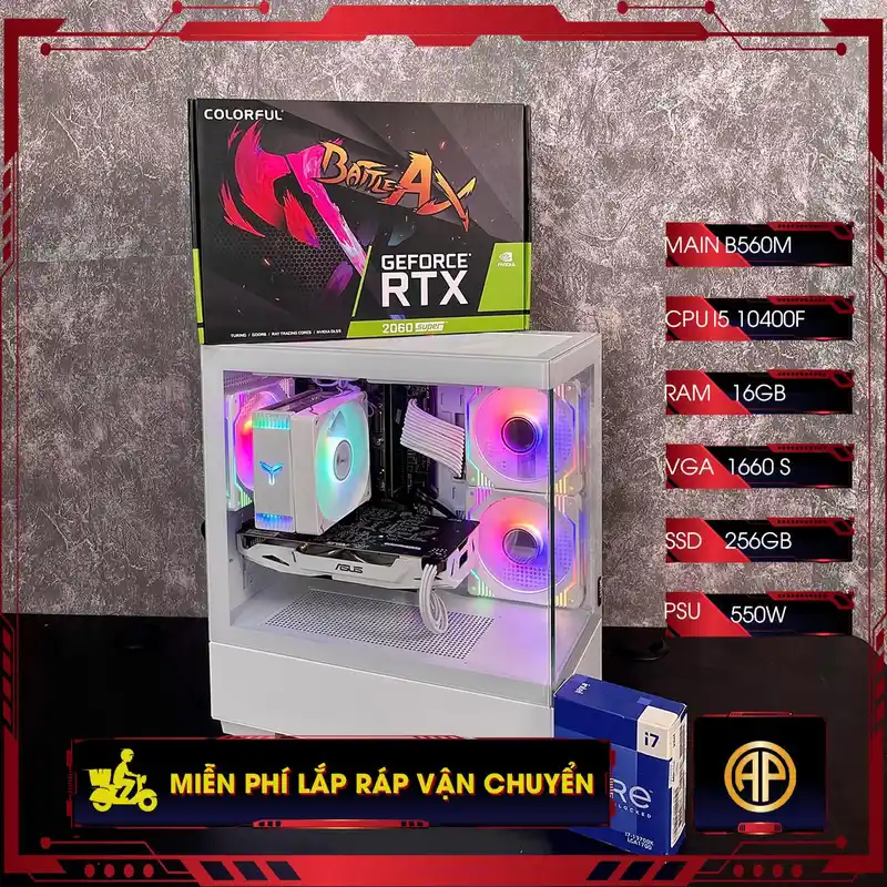 Pc Gaming Bể Cá Trắng Z590M I5 11400F 16GB 1660 Super ( All New)