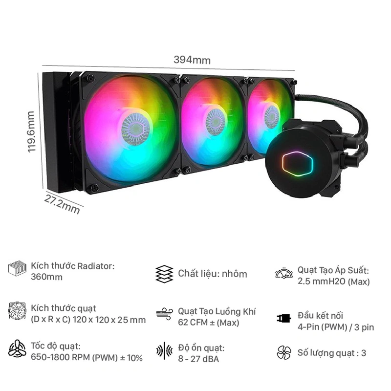 Tản nhiệt nước Cooler Master ML360L V2 ARGB