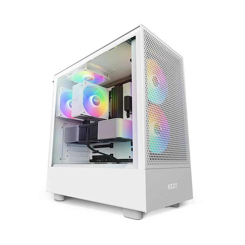 Vỏ Case NZXT H5 Flow RGB (ATX, Trắng, Kèm 2 Fan)