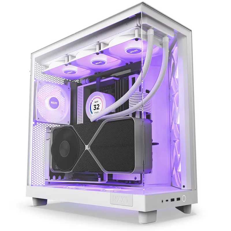 Vỏ Case NZXT H6 FLOW ALL WHITE (ATX/Mid Tower/Màu Trắng)