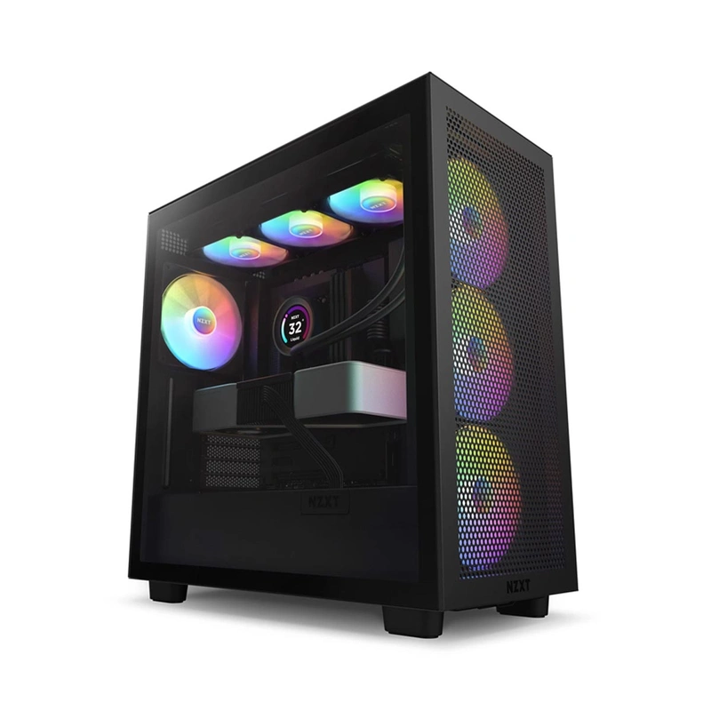 Vỏ Case NZXT H7 Flow RGB all black (Mid Tower/Màu Đen)