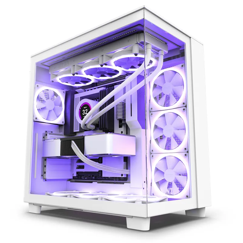 Vỏ Case NZXT H7 Flow RGB (ATX, Trắng, Kèm 4 Fan)