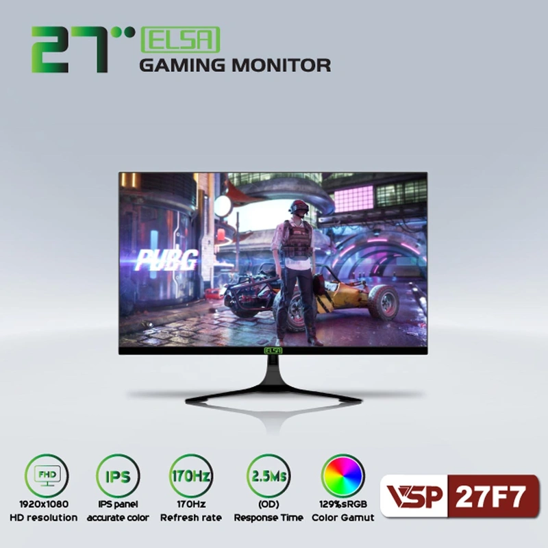 Màn hình máy tính VSP Elsa 27F7 27in Phẳng IPS 170Hz