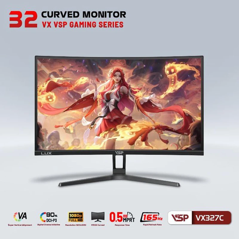 Màn hình máy tính VSP VX327C 32in Cong 165Hz 0.5ms