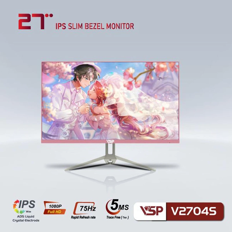 Màn hình máy tính VSP V2704S Pink 27in Phẳng IPS 75Hz