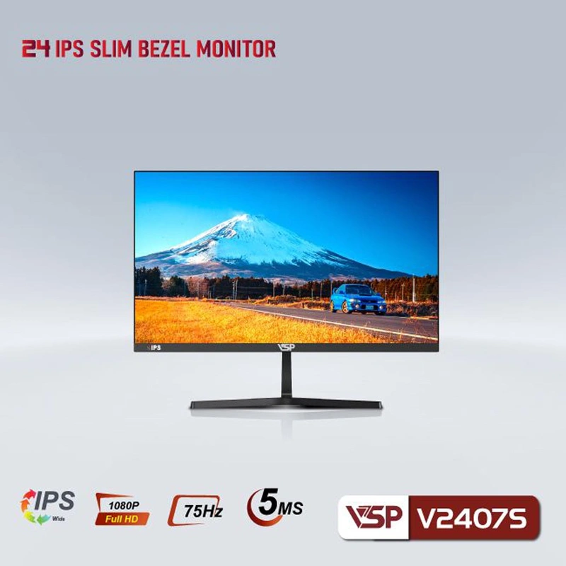 Màn Hình Máy Tính VSP V2407S - Đen | 23.8 inch, FHD, IPS, 75Hz, 8ms, phẳng