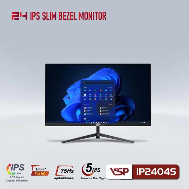 Màn hình máy tính VSP IP2404S Black 24in Phẳng IPS 75Hz