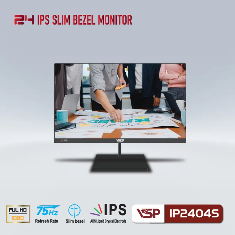 Màn Hình Máy Tính VSP IP2404S Black 24in Phẳng IPS 75Hz