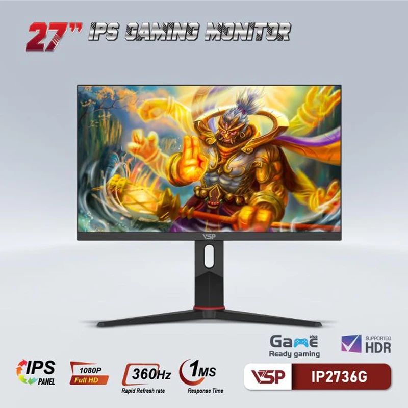 Màn Hình Máy Tính VSP IP2736G - Đen | 27 inch, Full HD, IPS, 360Hz, 1ms, phẳng