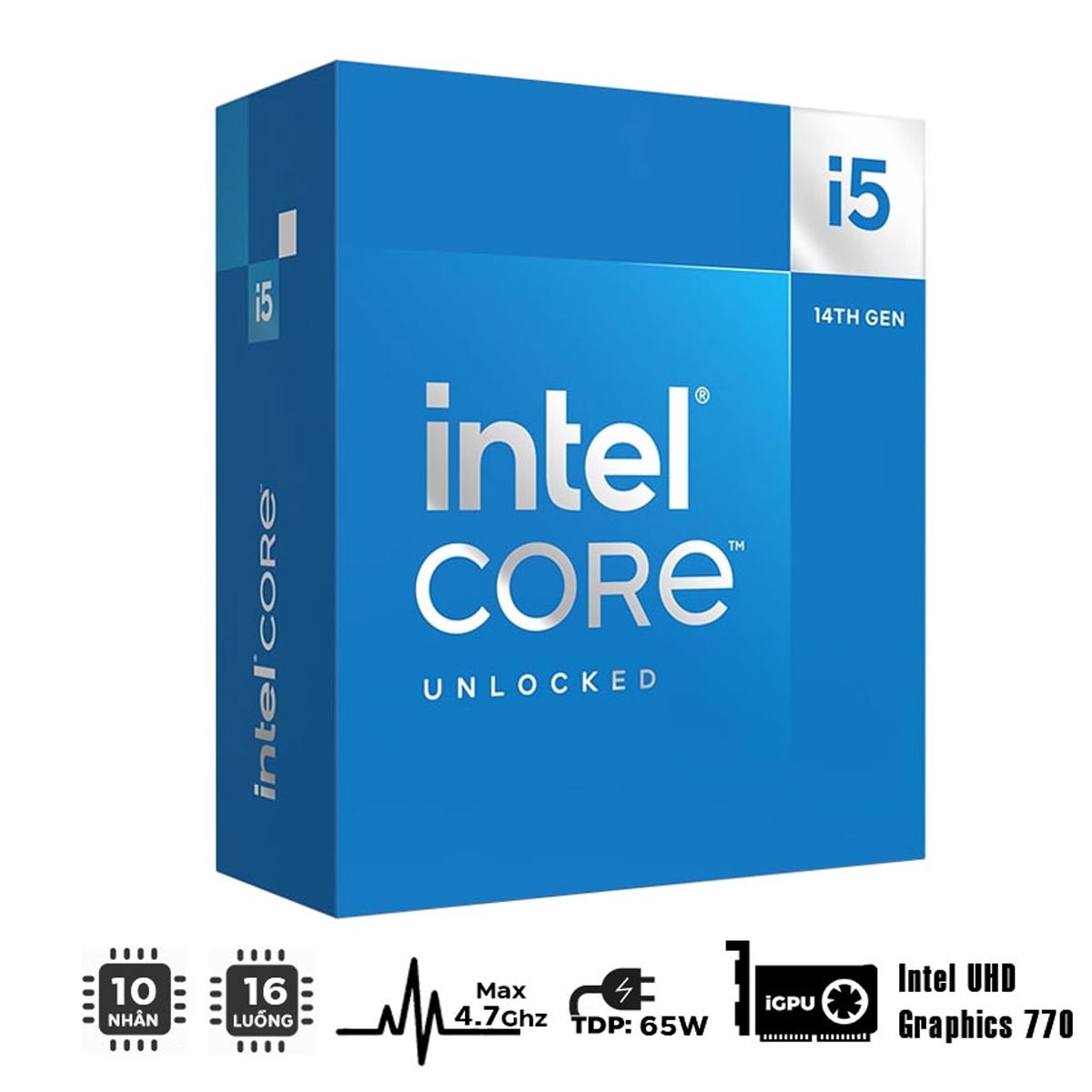 CPU Intel Core i5-14400 (UP TO 4.7GHZ, 10 NHÂN 16 LUỒNG, 20MB CACHE, 65W) - SOCKET INTEL LGA 1700/RAPTOR LAKE