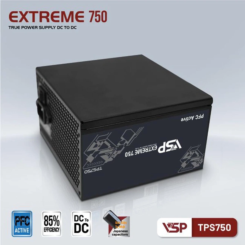 Nguồn Máy Tính VSP Extreme TPS750 750W A.PFC (DC to DC, cáp đôi CPU riêng biệt)