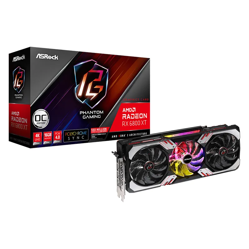 Card màn hình cũ ASROCK Radeon RX 6800 XT Phantom Gaming D 16G OC