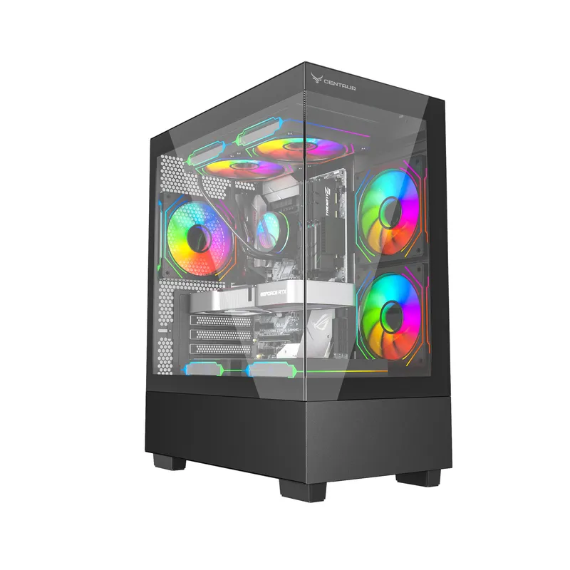 Vỏ Case Centaur Timber Trơn (Micro-ATX, Đen, Chưa Gồm Fan)