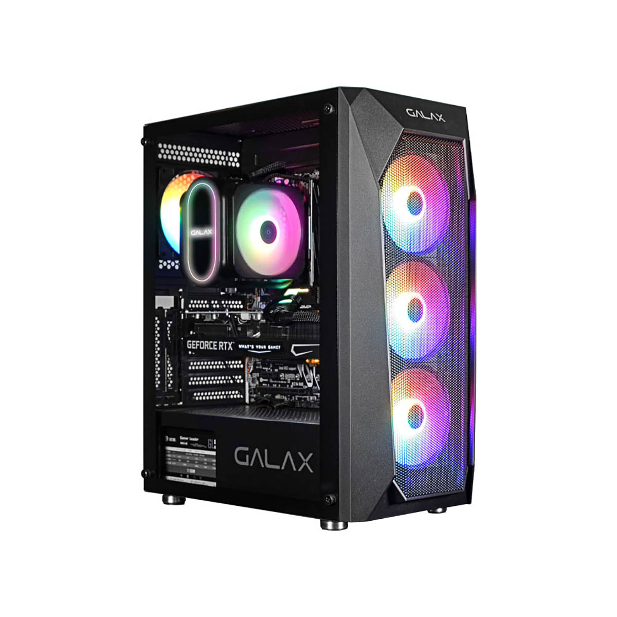 Vỏ Case Galax Revolution-05 (ATX, Đen, Kèm 4 Fan)