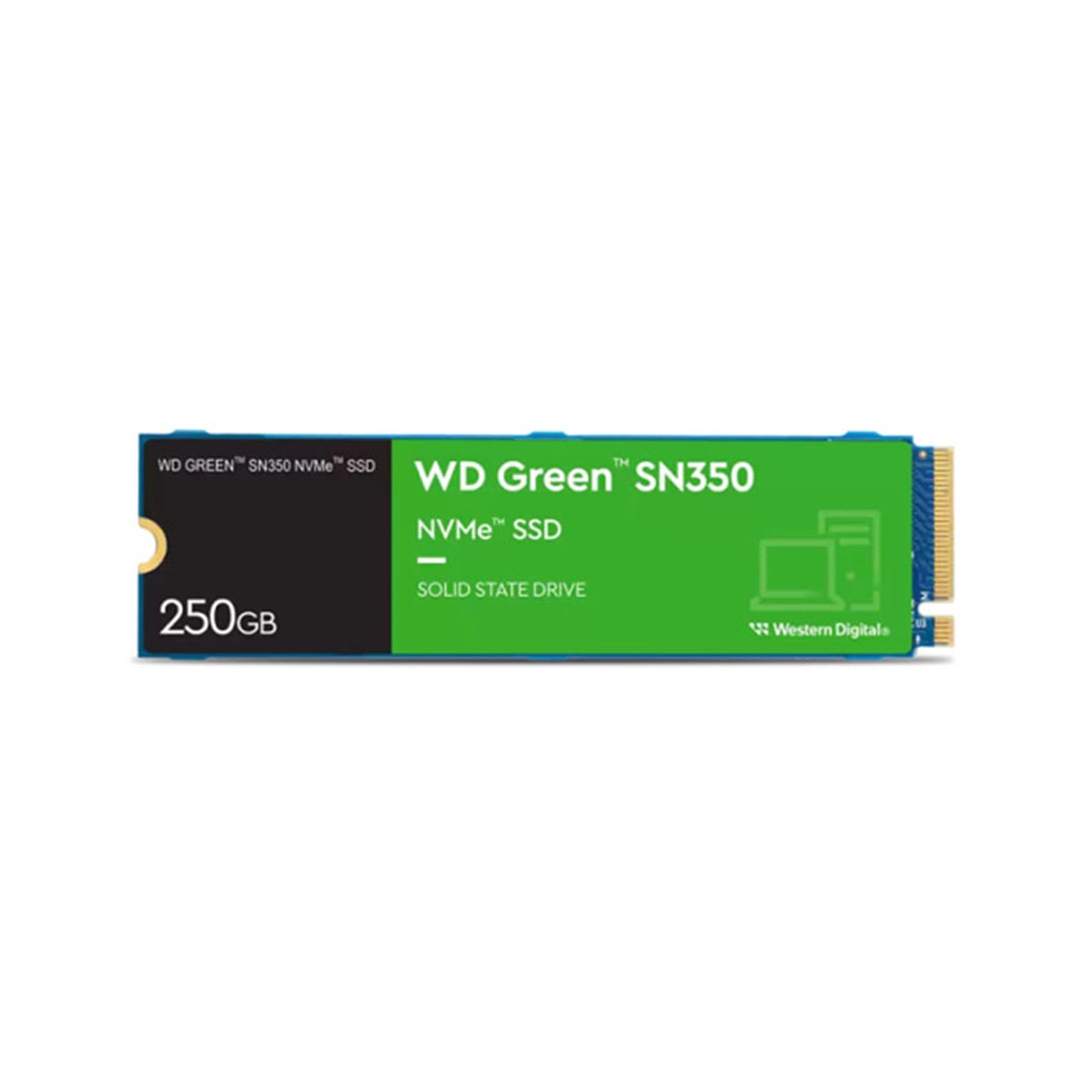 Ổ cứng SSD WD SN350 Green 250GB M.2 2280 PCIe NVMe 3x4 (Đọc 2400MB/s - Ghi 1500MB/s)-(WDS250G2G0C)
