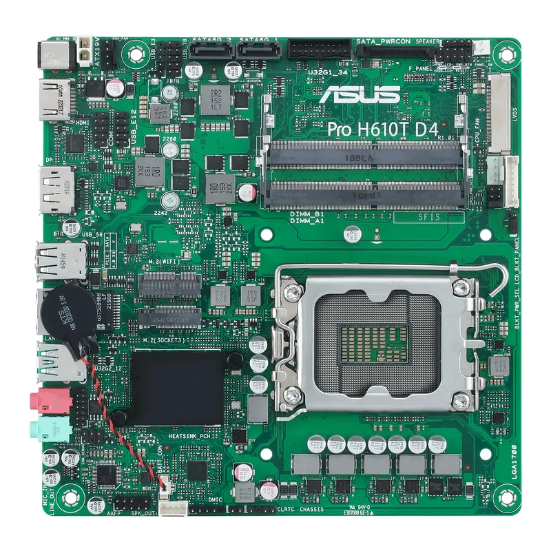 Mainboard ASUS Pro H610T D4-CSM | Intel H610, Socket 1700, Mini-ITX, 2 khe DDR4