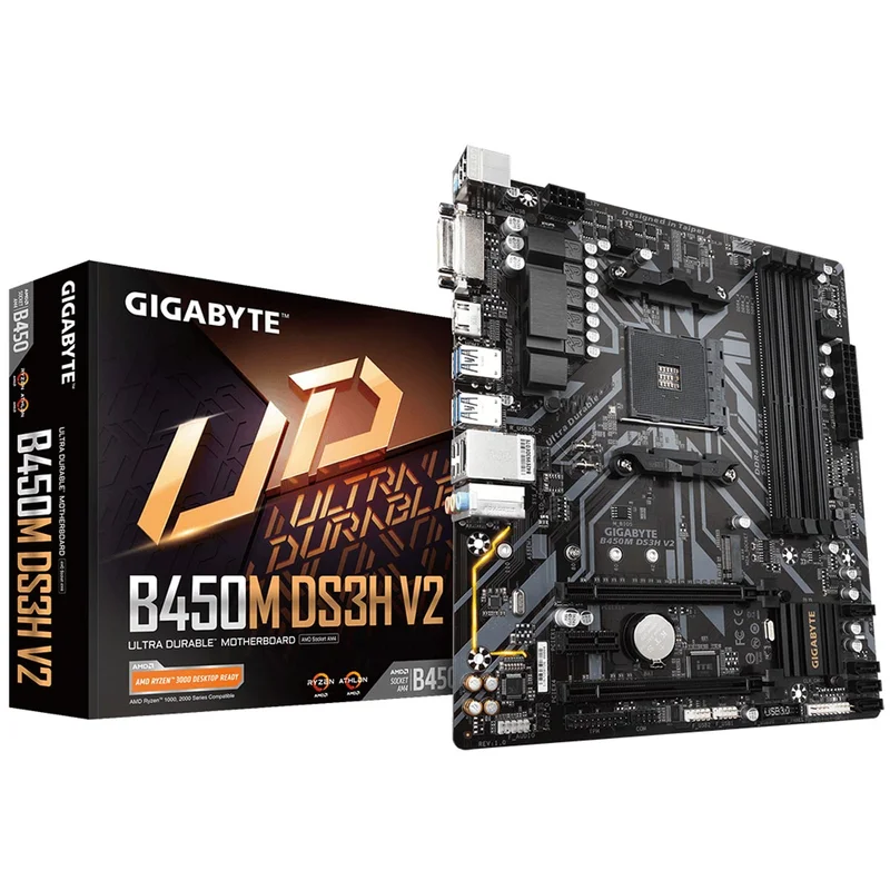 Mainboard Gigabyte B450M DS3H V2 (rev. 1.x) | AMD B450, Socket AM4, Micro ATX, 4 khe DDR4