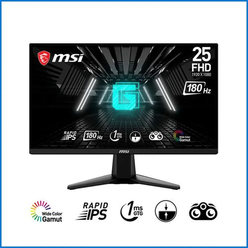 Màn Hình Máy Tính Gaming MSI G255F | 24.5 inch, Full HD, IPS, 180Hz, 1ms, phẳng