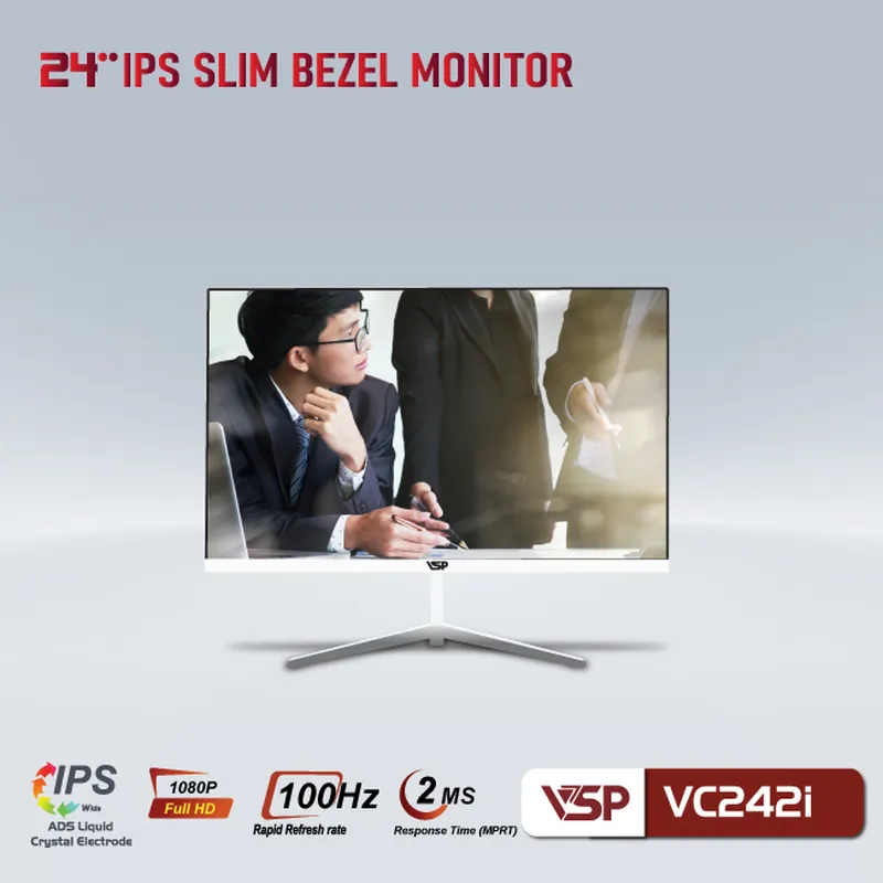 Màn Hình Máy Tính VSP V2408S | 23.8 inch, Full HD, IPS, 100Hz, 2ms, 250nits, phẳng
