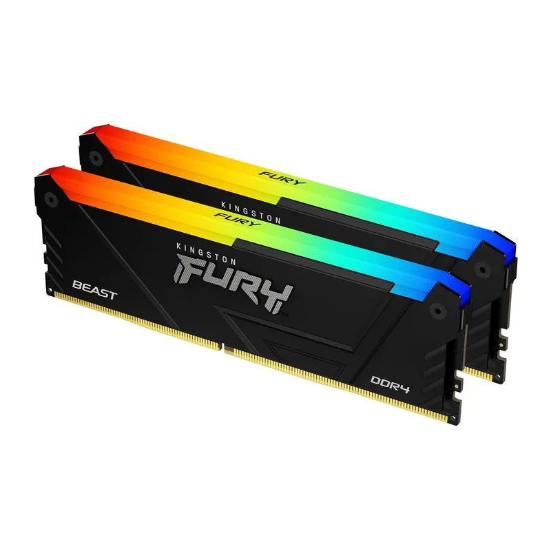 Ram Kingston Fury Beast RGB 16GB | 2x8GB, DDR4, 3200MHz (KF432C16BB2AK2/16)