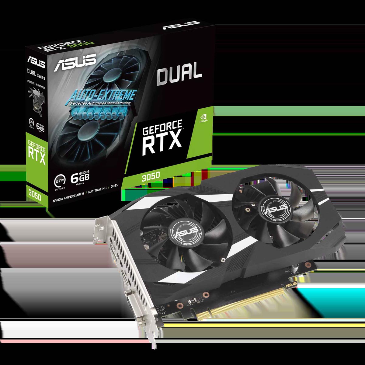 Card màn hình ASUS Dual RTX 3050 6GB GDDR6 (90YV0K61-M1NA00)