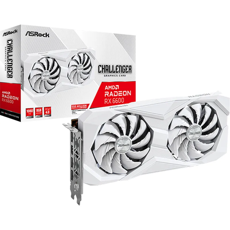Card màn hình ASRock AMD Radeon RX 6600 Challenger White 8GB RX6600 CLW 8G