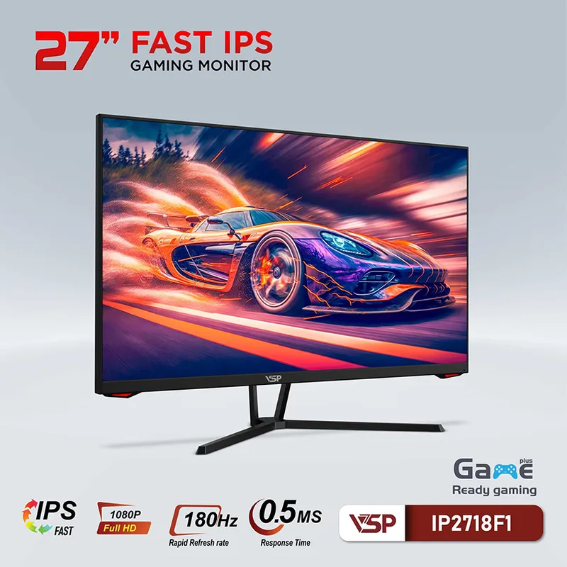Màn Hình Máy Tính VSP IP2718F1 - Black | 27 inch, Full HD, Fast IPS, 180Hz, 0.5ms, phẳng